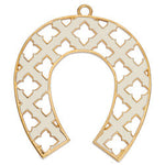 Horseshoe with perforated pattern pendant - Size 67x77mm