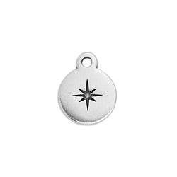 Round motif with Bethlehem star pendant - Size 11.7x15mm