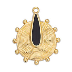 Ethnic motif with big grains pendant - Size 23.5x29.1mm