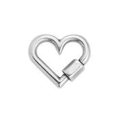 Padlock heart shape motif wireframe - Size 18.3x16mm