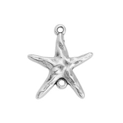 Starfish motif organic with 2 rings - Size 18.8x21.7mm