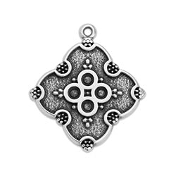 Ethnic motif with 4 settings ss9 pendant - Size 23.5x26.1mm