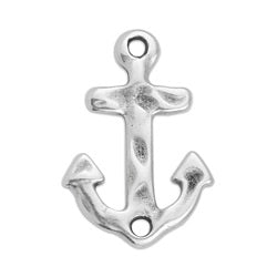Organic anchor hammered with 2 holes - Size 28.4x19.5mm