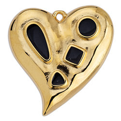 Heart organic 36mm with shapes pendant - Size 32.4x33.75mm