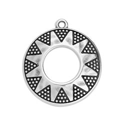 Motif round triangles with dots 26mm pendant - Size 22.7x25.5mm