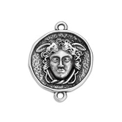 Round motif with Medusa in relief - Size 18.8x24.2mm