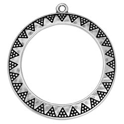 Motif round triangles with dots pendants - Size 39.4x43mm