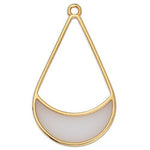 Drop wire with inner half moon vitraux pendant - Size 23.9x41.3mm