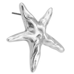 Earring starfish organic with titanium pin - Size 29.3x32.6mm