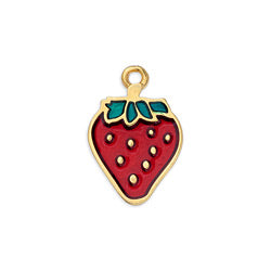 Motif strawberry pendant - Size 12.5x18.5mm