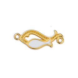 Motif double fish with 2 rings - Size 22.8x9.3mm