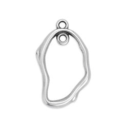 Motif oval organic with inner ring pendant - Size 14.6x24.7mm