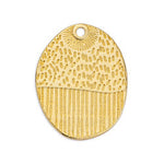 Motif oval with textured pattern with 1 hole - Size 20x25.3mm