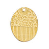 Motif oval with textured pattern with 1 hole - Size 20x25.3mm