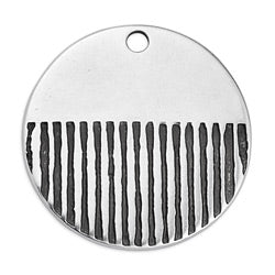 Round motif textured lines with 2 hole pendant - Size 30x30mm