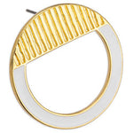 Earring circle with textured lines titanim pin - Size 34.4x34.6mm