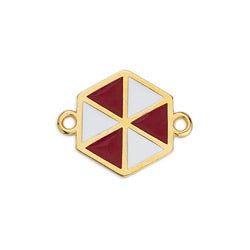 Kite hexagonal with 2 rings - Size 19.4x13.9mm