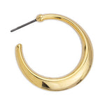 Earring hoop bold narrow 28mm with titanium pin - Size 4.4x26.8mm