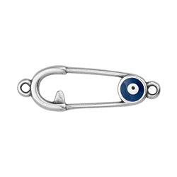 Safety pin motif with 2 rings - Size 29x9.25mm