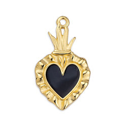 Mexican heart motif pendant - Size 15.4x27mm