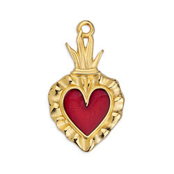 Mexican heart motif pendant - Size 15.4x27mm
