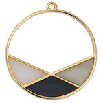 Hoop wire with inner shapes vitraux pendant - Size 36.6x39.9mm