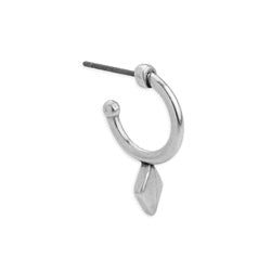 Earring hoop with rombus with titanium pin - Size 4.7x20.65mm