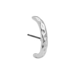 Earring lobe hug hammered with titanium pin - Size 3.37x19.75mm
