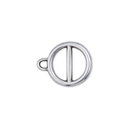 Minimal ring part 1 of toggle clasp pendant - Size 12.6x15.6mm