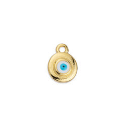 Round motif mini eye pendant - Size 8.6x11.3mm