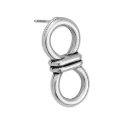 Earring double snap ring with titanium pin - Size 12.2x25.3mm