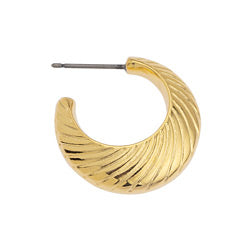Earring hoop line pattern with titanium pin - Size 7.6x20.6mm