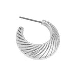 Earring hoop line pattern with titanium pin - Size 7.6x20.6mm