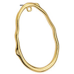 Earring oval organic 46mm inner ring titan pin - Size 45x29.6mm