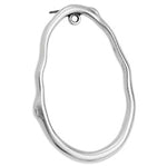Earring oval organic 46mm inner ring titan pin - Size 45x29.6mm