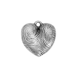 Heart motif fingerprint pendant - 16x17,1mm