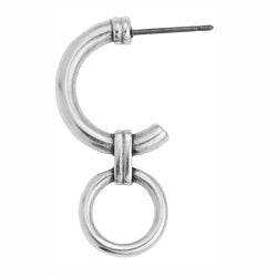 Earring half hoop with component ring titanium pin - 2,9x30,8mm