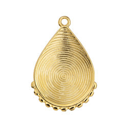 Drop motif ethnic with spiral pattern pendant - 18,4x26,7mm
