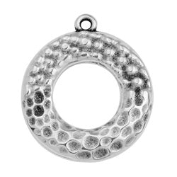 Circle motif hammered pendant - 26,4x29,8mm