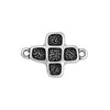 Cross with squares textured pattern with 2 rings - 21,6x15mm