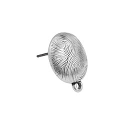 Earring fingerprint pattern 1 ring & titanium pin - 14,4x17,1mm