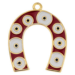 Horseshoe motif with eye pattern pendant - 37x30,4mm