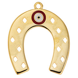 Horseshoe motif with rhombus & eye pendant - 40,5x34,4mm