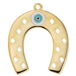 Horseshoe motif with rhombus & eye pendant - 40,5x34,4mm