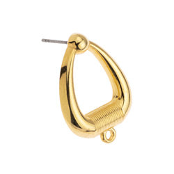 Earring with fading lines & 1 ring titanium pin - 17,2x23,8mm