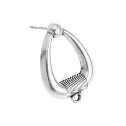 Earring with fading lines & 1 ring titanium pin - 17,2x23,8mm