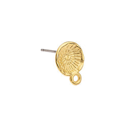 Earring with relief pattern with titanium pin - 9x11,9mm