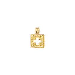 Square motif perforated cross for 1.5mm pendant - 6,8x10,3mm