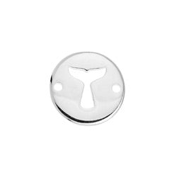 Rond motif perforated whale tail pendant 2 holes - 15,4x15,4mm