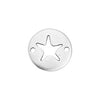 Round motif perforated starfish pendant 2 holes - 15,6x15,4mm